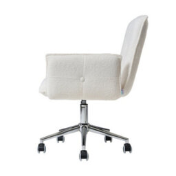 Living And Home White Teddy Fleece Swivel & Height Adjustable Office Chair - thumbnail 3