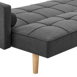 Home Detail Sarnia Sofa Bed Tufted Design Linen Fabric With Bolster Cushions, Charcoal Linen - thumbnail 6