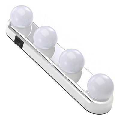 Geezy Led Makeup Mirror Lights Strip For Vanity Bathroom Hollywood Cordless Stick-On - image 1