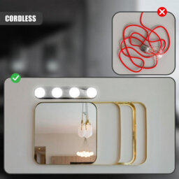 Geezy Led Makeup Mirror Lights Strip For Vanity Bathroom Hollywood Cordless Stick-On - thumbnail 4