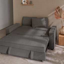 Sweeek - 3-Seater Corduroy Sofa Bed Chill Grey 172.5X91.5X88.5 Cm - thumbnail 3