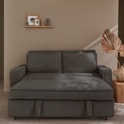 Sweeek - 3-Seater Corduroy Sofa Bed Chill Grey 172.5X91.5X88.5 Cm - thumbnail 2