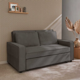 Sweeek - 3-Seater Corduroy Sofa Bed Chill Grey 172.5X91.5X88.5 Cm - thumbnail 1