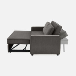Sweeek - 3-Seater Corduroy Sofa Bed Chill Grey 172.5X91.5X88.5 Cm - thumbnail 6