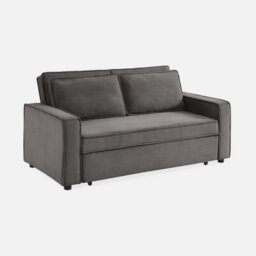 Sweeek - 3-Seater Corduroy Sofa Bed Chill Grey 172.5X91.5X88.5 Cm - thumbnail 4