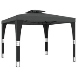Walplus Gazebo With Double Roof Anthracite 2.98X2.98 M Steel - thumbnail 5