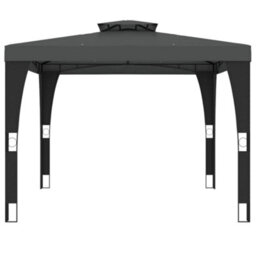 Walplus Gazebo With Double Roof Anthracite 2.98X2.98 M Steel - thumbnail 4