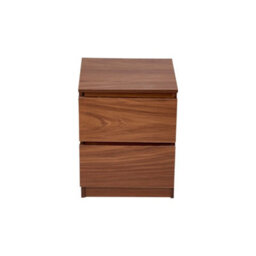 Walnut Bedside Table 2 Drawer Cabinet Storage Nightstand - thumbnail 6