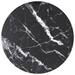 Berkfield Table Top Black Radius 80X1 Cm Tempered Glass With Marble Design - thumbnail 1