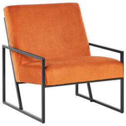 Beliani Industrial Armchair Delary Velvet Orange