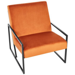 Beliani Industrial Armchair Delary Velvet Orange - thumbnail 6