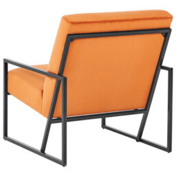 Beliani Industrial Armchair Delary Velvet Orange - thumbnail 5