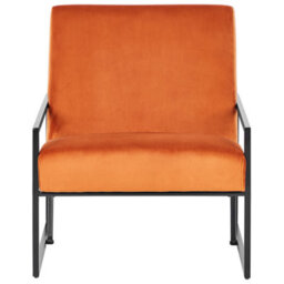 Beliani Industrial Armchair Delary Velvet Orange - thumbnail 4