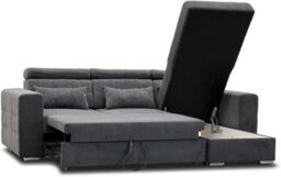 Rac3 Stylish And Functional Corner Grey Color Sofa Bed With Storage - Premium Quality Fabric - Universal Side Sofa Bed (Grey) - thumbnail 4