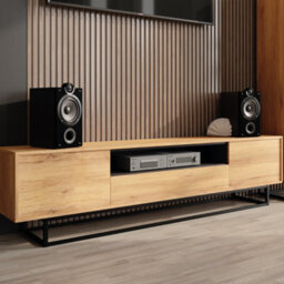 Rift Loft Tv Unit 200Cm Industrial Dark Oak - Creative Furniture