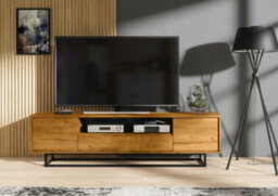Rift Loft Tv Unit 200Cm Industrial Dark Oak - Creative Furniture - thumbnail 2