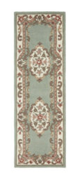 Green Traditional Wool Rug, Handmade Rug With 25mm Thickness, Green Floral Rug For Bedroom, & Living Room-150Cm X 240Cm - thumbnail 5
