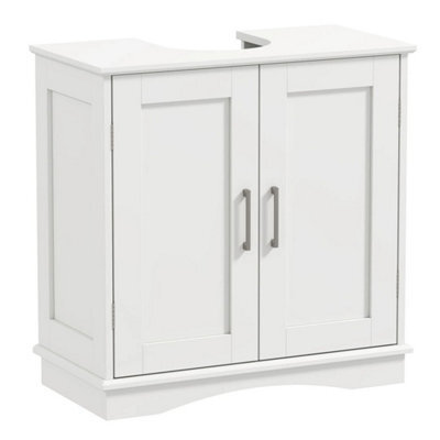 60 Cm Pedestal Sink Bathroom Vanity Cabinet Under Sink Cabinet-White - image 1