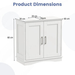 60 Cm Pedestal Sink Bathroom Vanity Cabinet Under Sink Cabinet-White - thumbnail 2
