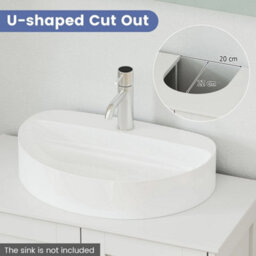 60 Cm Pedestal Sink Bathroom Vanity Cabinet Under Sink Cabinet-White - thumbnail 5