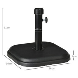 Outsunny 11Kg Concrete Square Garden Parasol Base Holder For Table Umbrella - thumbnail 3