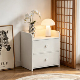 2 Drawer Wooden Bedroom Bedside Cabinet Furniture Storage Nightstand Side Table - thumbnail 5