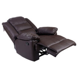 More4Homes Loxley Bonded Leather Recliner Armchair Sofa Home Lounge Chair Reclining Gaming (Brown) - thumbnail 6