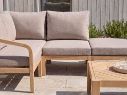 Beliani Garden 1-Seat Section Rivello Acacia Wood Light Brown - thumbnail 2