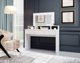 Arte Aria Contemporary Dressing Table 1 Drawer Mirror With Led White (H)1360mm (W)1200mm (D)400mm - thumbnail 4