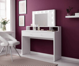 Arte Aria Contemporary Dressing Table 1 Drawer Mirror With Led White (H)1360mm (W)1200mm (D)400mm - thumbnail 3