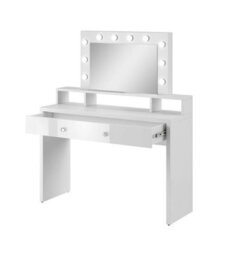 Arte Aria Contemporary Dressing Table 1 Drawer Mirror With Led White (H)1360mm (W)1200mm (D)400mm - thumbnail 2