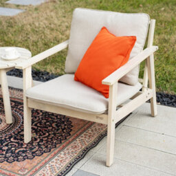 Abrihome Solid Wood 2-Seater Bistro Set, 2 Armchairs & Round Side Table With Cushions, Ideal For Patio, Balcony & Living Room - thumbnail 5