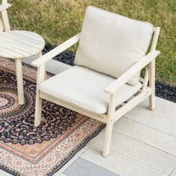 Abrihome Solid Wood 2-Seater Bistro Set, 2 Armchairs & Round Side Table With Cushions, Ideal For Patio, Balcony & Living Room - thumbnail 4