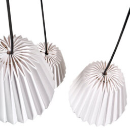 Wyld And Coco Lighting Origami 3-Light Pendant Lamp With White Paper Shades, 120Cm Drop, Matt Painted Iron Base - thumbnail 5