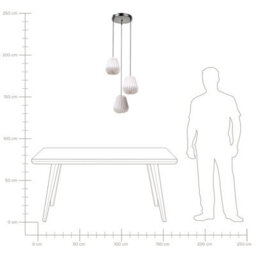 Wyld And Coco Lighting Origami 3-Light Pendant Lamp With White Paper Shades, 120Cm Drop, Matt Painted Iron Base - thumbnail 7