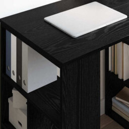 Berkfield Durable Writing Desk Black Oak Particle Board Standard Size Writing Desk - thumbnail 4