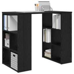 Berkfield Durable Writing Desk Black Oak Particle Board Standard Size Writing Desk - thumbnail 3