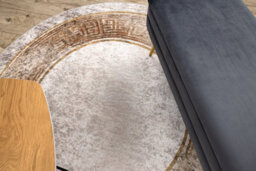 RugsX Miro 51236.807 Circle Washing Carpet Marble, Greek Anti-Slip - Beige /  Circle 200 Cm - thumbnail 5