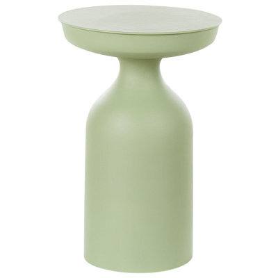 Beliani Side Table Tenjo Metal Light Green - image 1