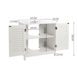 Living And Home Bathroom Storage Under Sink Cabinet White Wooden Bathroom Vanity Unit Without Basin - thumbnail 6