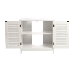 Living And Home Bathroom Storage Under Sink Cabinet White Wooden Bathroom Vanity Unit Without Basin - thumbnail 5