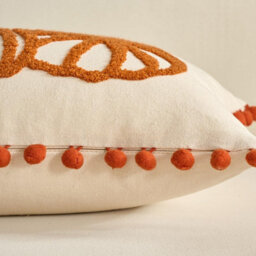 Amorly Autumn Pumpkin Lumbar Cushion Cover 30X50Cm, Pom Pom Trim Boho Farmhouse Pillow Case Only No Insert For Fall Home Decor - thumbnail 6