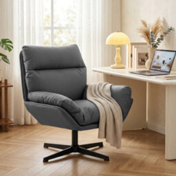 Homcom Accent Chair With 360 Swivel Dark Grey - thumbnail 8