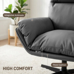 Homcom Accent Chair With 360 Swivel Dark Grey - thumbnail 5