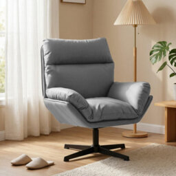 Homcom Accent Chair With 360 Swivel Dark Grey - thumbnail 2
