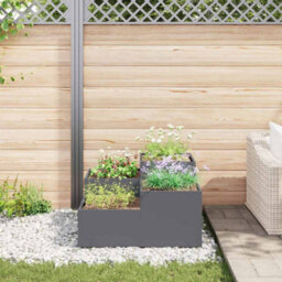 Berkfield Garden Planter Anthracite 100 X 100 X 48 Cm Steel - thumbnail 4