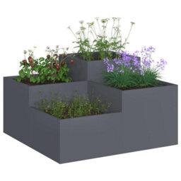 Berkfield Garden Planter Anthracite 100 X 100 X 48 Cm Steel - thumbnail 3