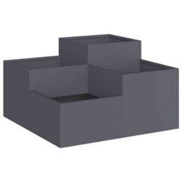 Berkfield Garden Planter Anthracite 100 X 100 X 48 Cm Steel - thumbnail 2