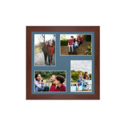 AK Frames 12X12 Rose Wood Modern Multi Photo Frame With Pompadour Mount - Holds 4 Apertures (4X) 6X4 Photos - thumbnail 1