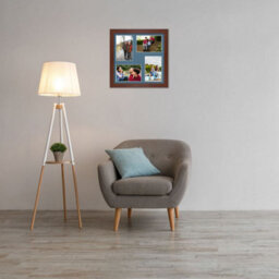 AK Frames 12X12 Rose Wood Modern Multi Photo Frame With Pompadour Mount - Holds 4 Apertures (4X) 6X4 Photos - thumbnail 3